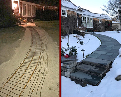 Heated paver walkway